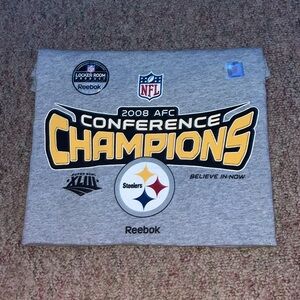 2008 Steelers AFC Conference Champions. Extra Larger Gray NFL T-Shirt. DEADSTOCK